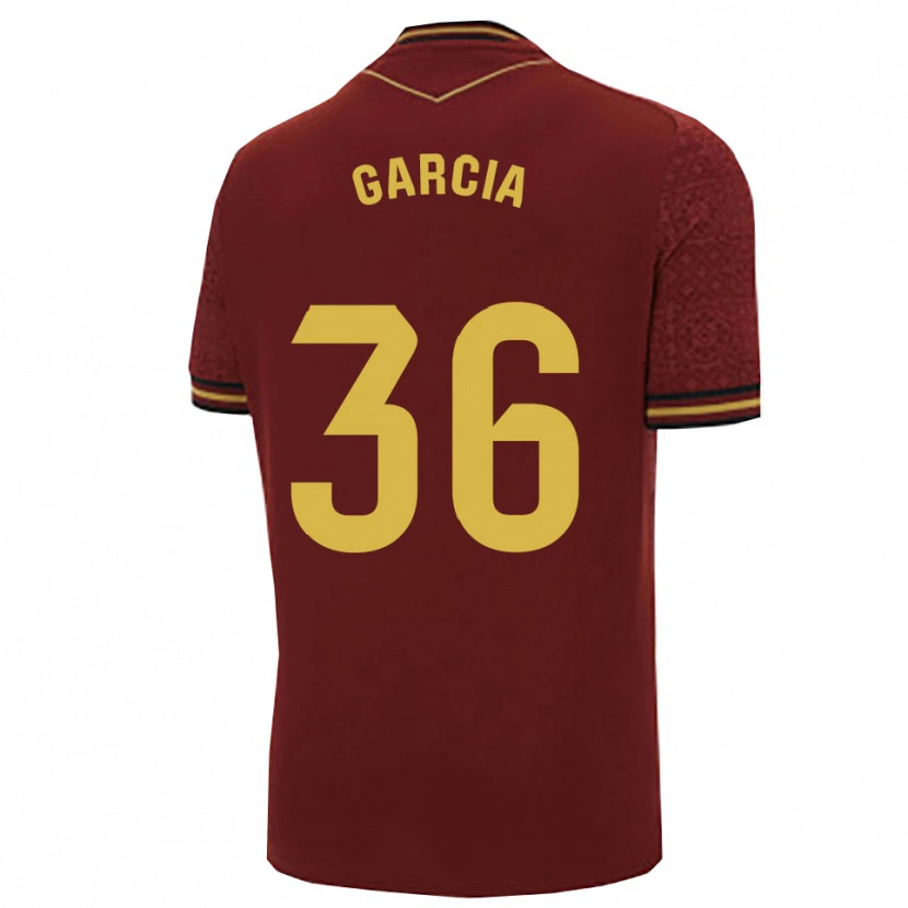Danxen Mujer Camiseta David García #36 Burdeos Oro 2ª Equipación 2025/26 La Camisa México