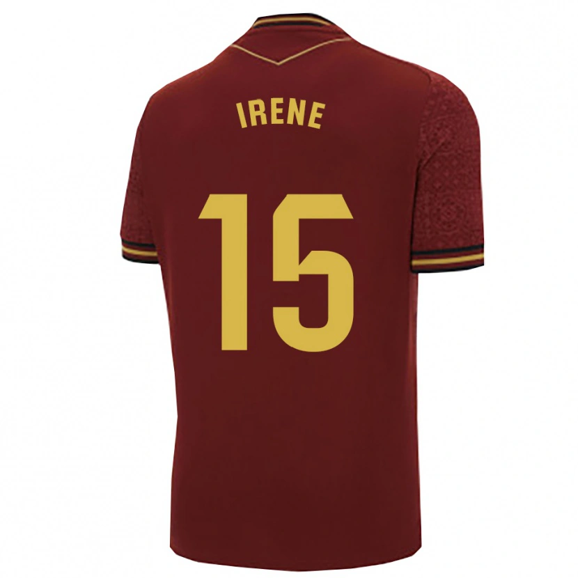 Danxen Mujer Camiseta Irene Laseca Perez #15 Burdeos Oro 2ª Equipación 2025/26 La Camisa México