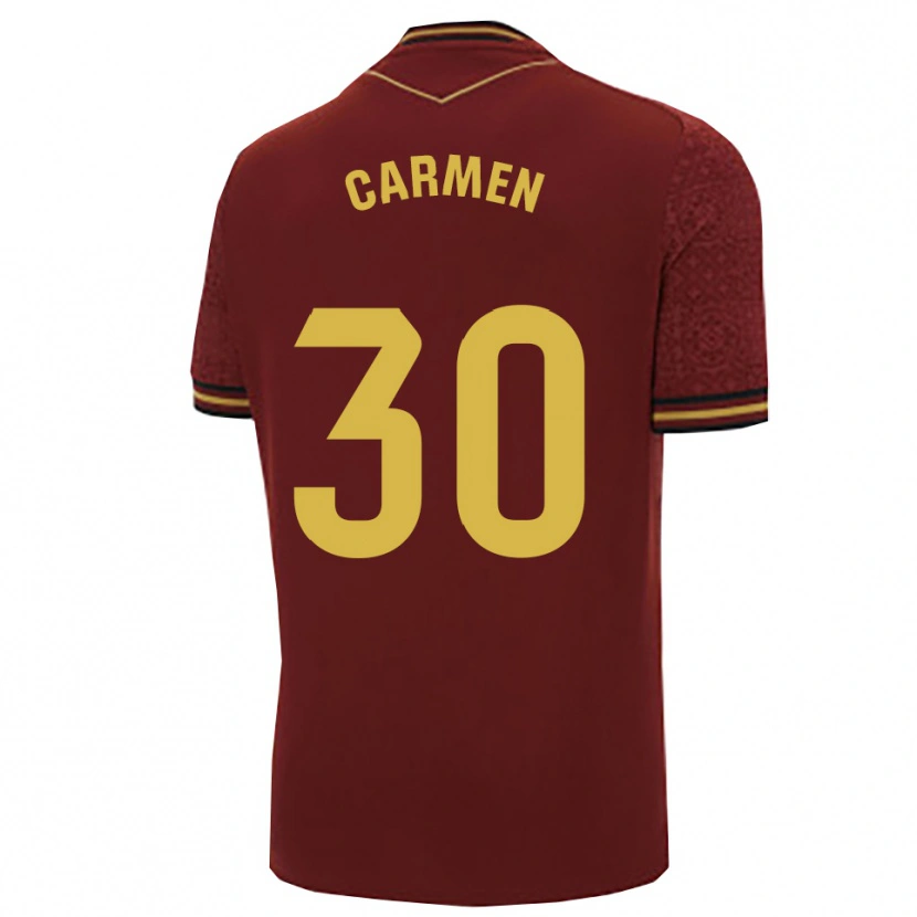 Danxen Mujer Camiseta Carmen Villalustre Serrano #30 Burdeos Oro 2ª Equipación 2025/26 La Camisa México