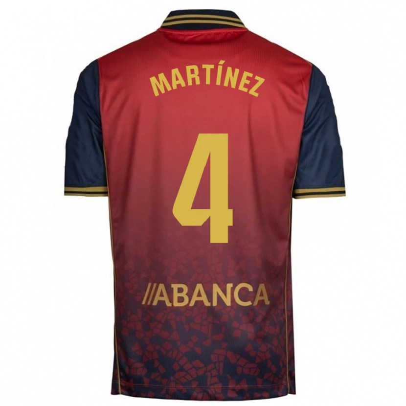Danxen Mujer Camiseta Pablo Martínez #4 Rojo Marino 2ª Equipación 2025/26 La Camisa México