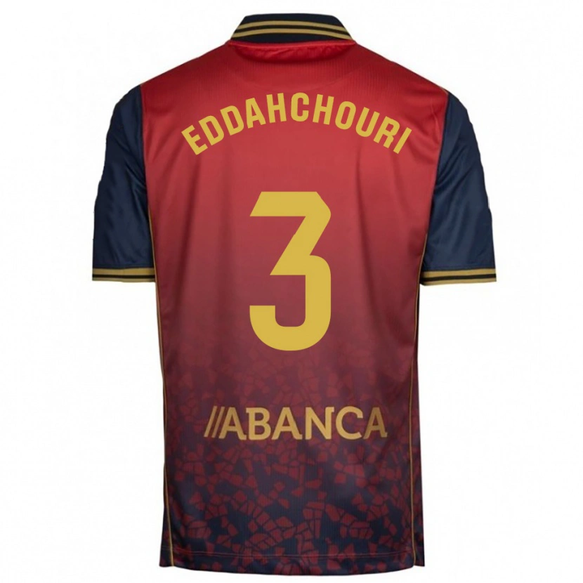 Danxen Mujer Camiseta Zakaria Eddahchouri #3 Rojo Marino 2ª Equipación 2025/26 La Camisa México
