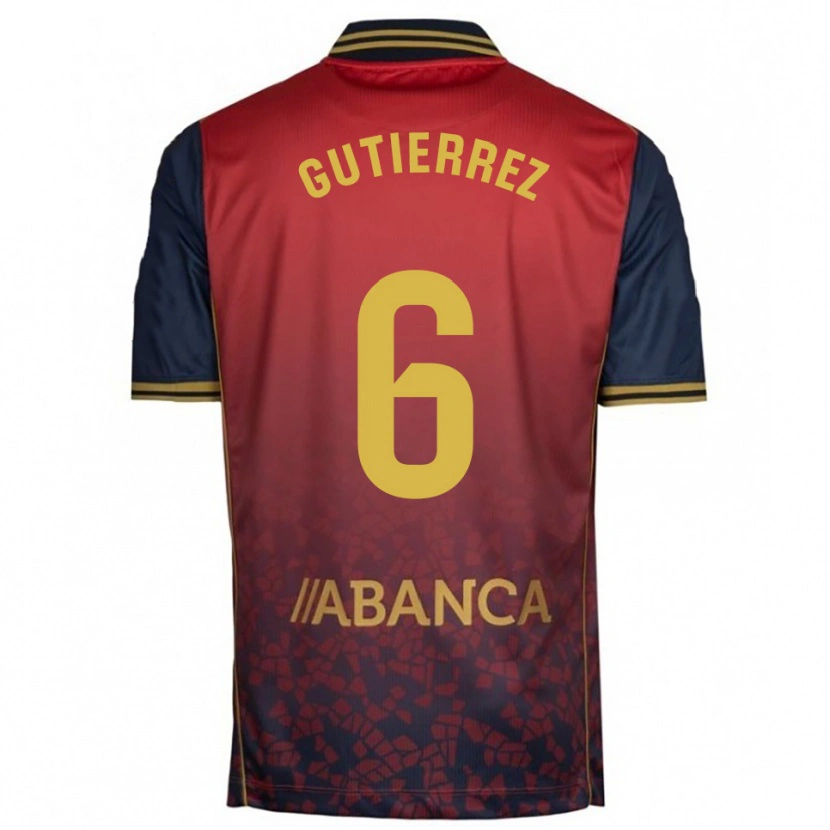 Danxen Mujer Camiseta Paula Gutiérrez #6 Rojo Marino 2ª Equipación 2025/26 La Camisa México