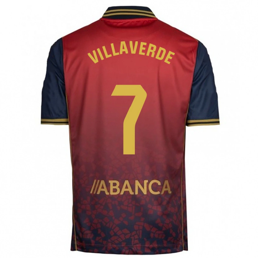 Danxen Mujer Camiseta Hugo Villaverde #7 Rojo Marino 2ª Equipación 2025/26 La Camisa México