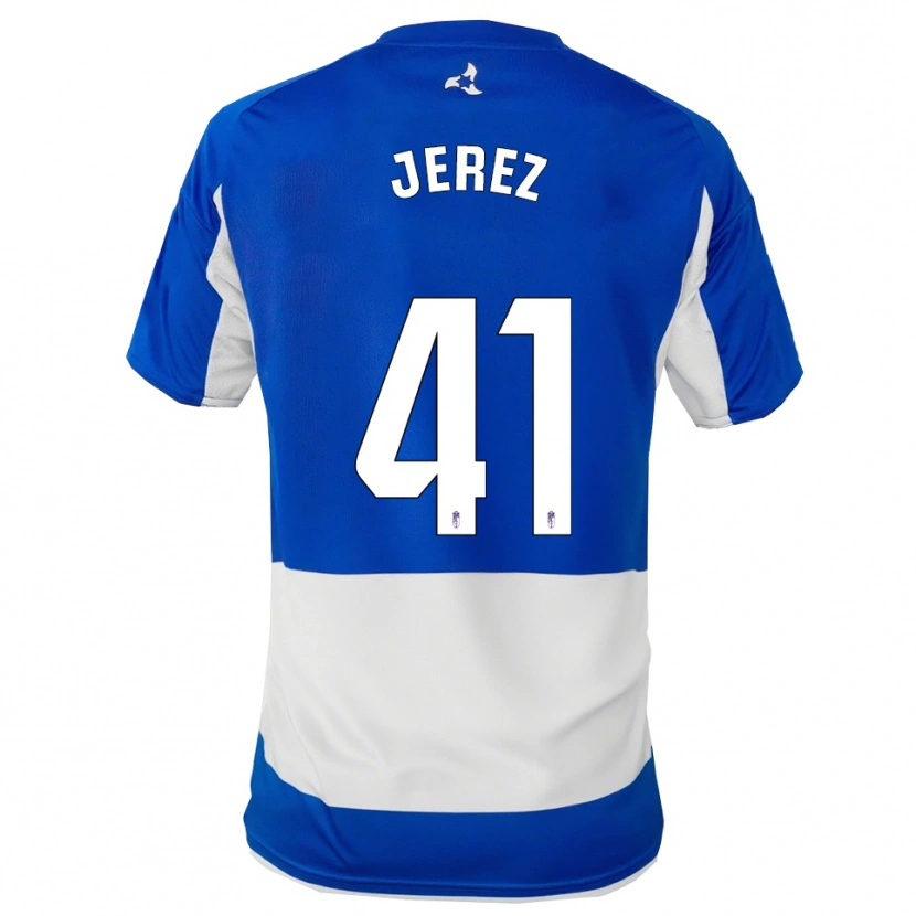 Danxen Mujer Camiseta Adrián Jerez #41 Azul Blanco 2ª Equipación 2025/26 La Camisa México