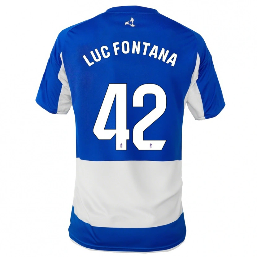 Danxen Mujer Camiseta Jean Luc Fontana #42 Azul Blanco 2ª Equipación 2025/26 La Camisa México