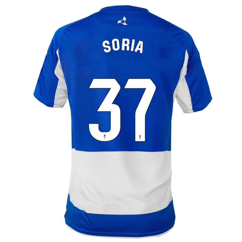 Danxen Mujer Camiseta Carlos Soria #37 Azul Blanco 2ª Equipación 2025/26 La Camisa México