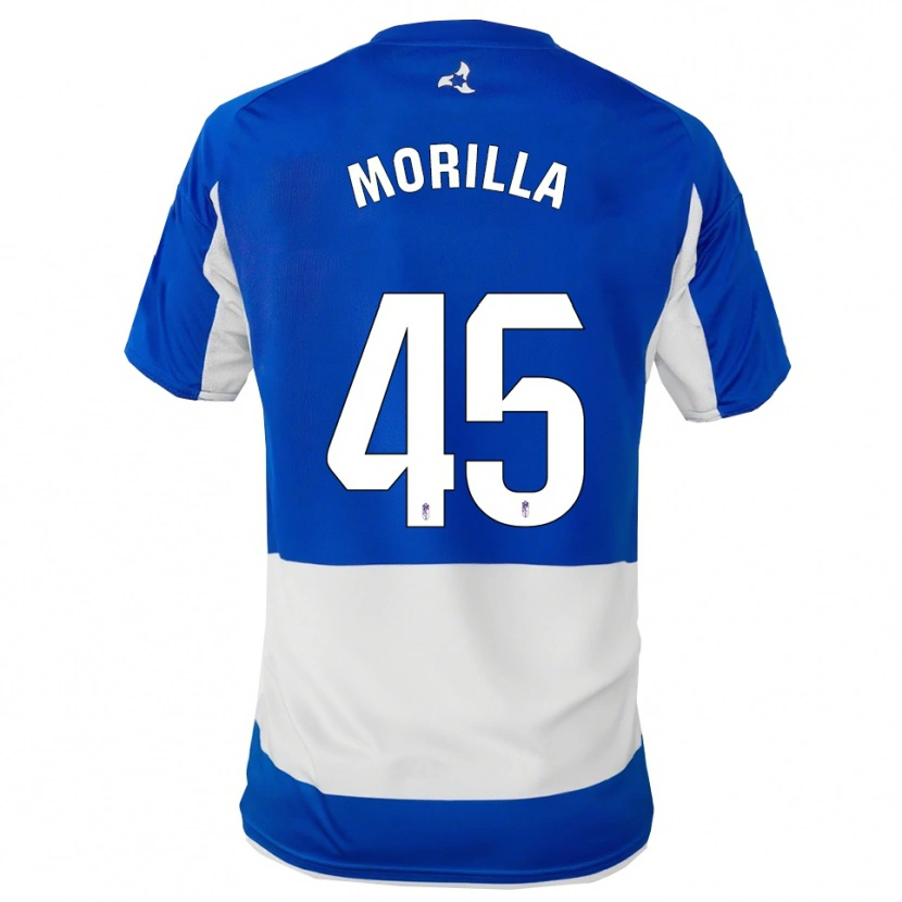 Danxen Mujer Camiseta David Morilla #45 Azul Blanco 2ª Equipación 2025/26 La Camisa México
