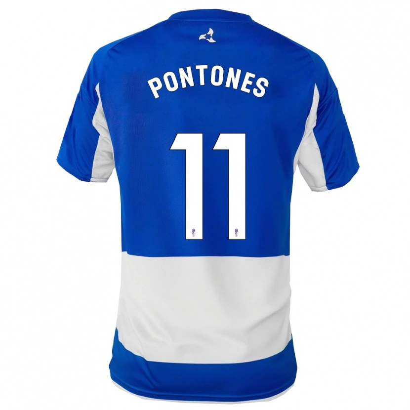 Danxen Mujer Camiseta Juan Carlos Pontones #11 Azul Blanco 2ª Equipación 2025/26 La Camisa México