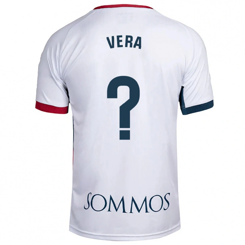 Danxen Mujer Camiseta Ángel Vera #0 Blanco Rojo 2ª Equipación 2025/26 La Camisa México