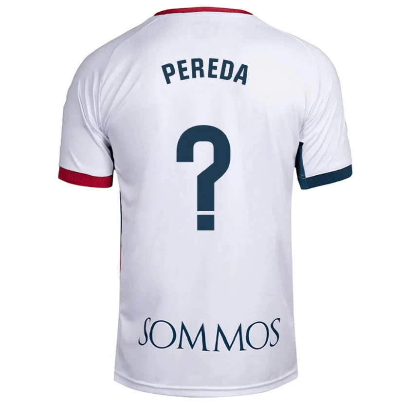 Danxen Mujer Camiseta Adrián Pereda #0 Blanco Rojo 2ª Equipación 2025/26 La Camisa México