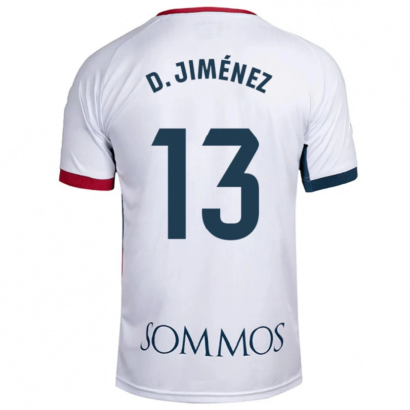 Danxen Mujer Camiseta Dani Jiménez #13 Blanco Rojo 2ª Equipación 2025/26 La Camisa México