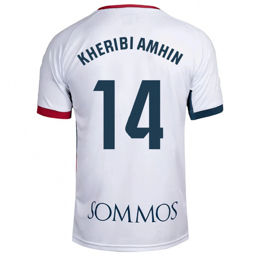 Danxen Mujer Camiseta Nabil Kheribi Amhin #14 Blanco Rojo 2ª Equipación 2025/26 La Camisa México