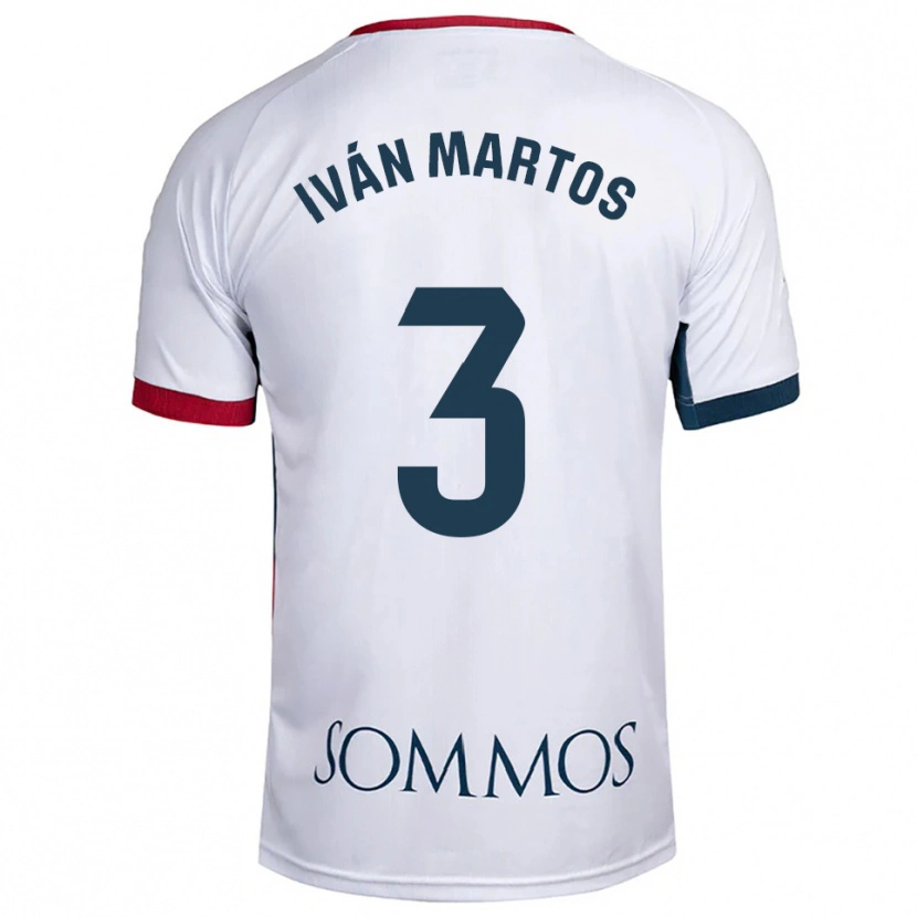 Danxen Mujer Camiseta Iván Martos #3 Blanco Rojo 2ª Equipación 2025/26 La Camisa México