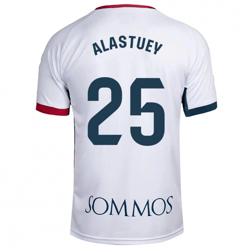 Danxen Mujer Camiseta Martina Alastuey #25 Blanco Rojo 2ª Equipación 2025/26 La Camisa México