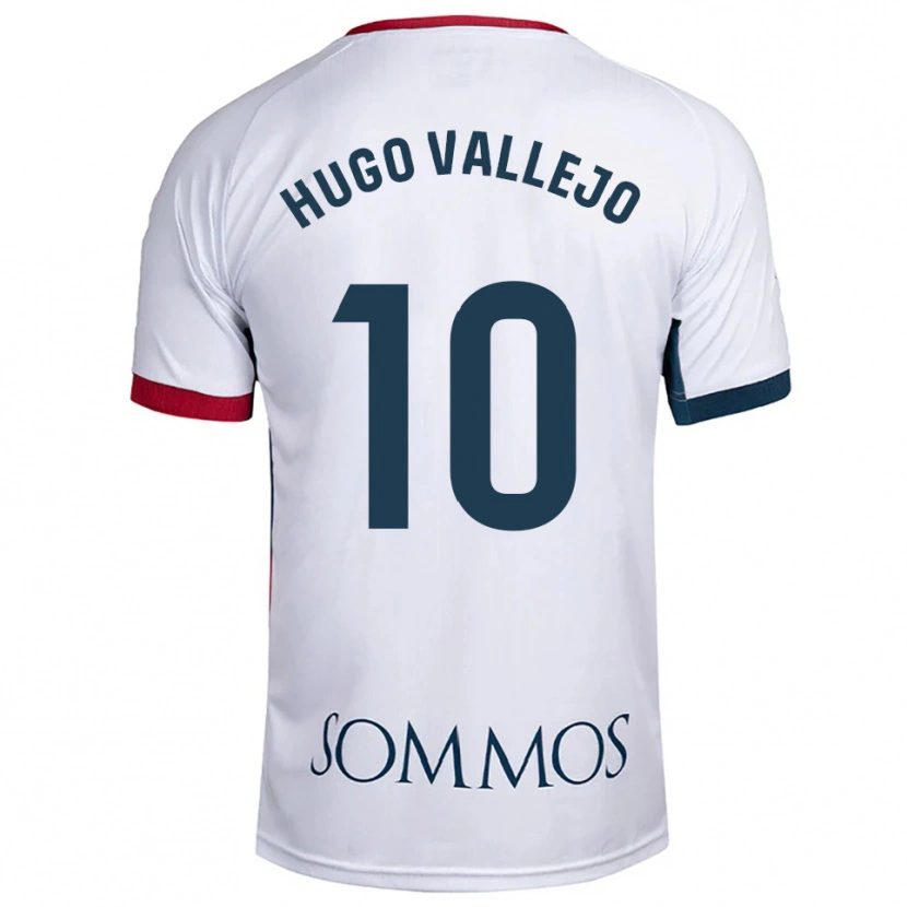 Danxen Mujer Camiseta Hugo Vallejo #10 Blanco Rojo 2ª Equipación 2025/26 La Camisa México