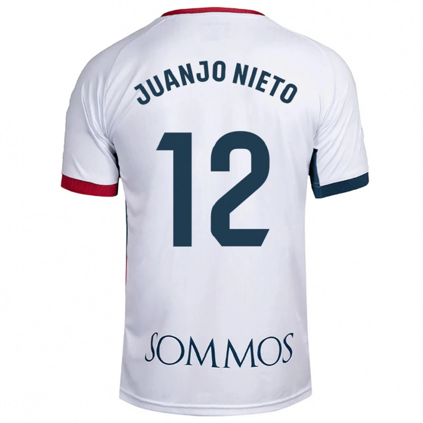 Danxen Mujer Camiseta Juanjo Nieto #12 Blanco Rojo 2ª Equipación 2025/26 La Camisa México