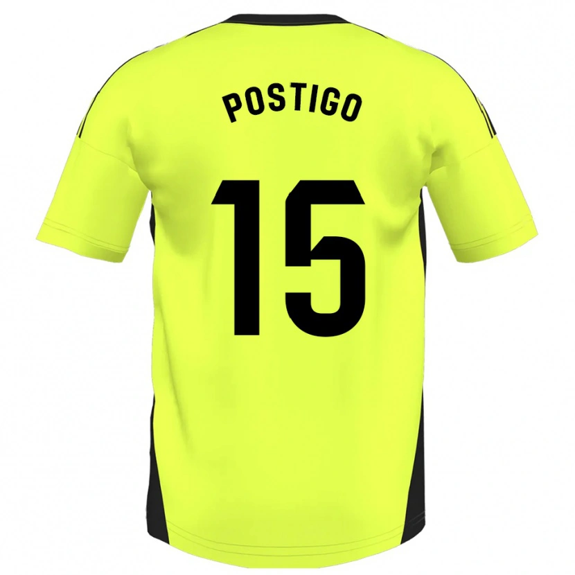 Danxen Mujer Camiseta Sergio Postigo #15 Amarillo Fluorescente 2ª Equipación 2025/26 La Camisa México