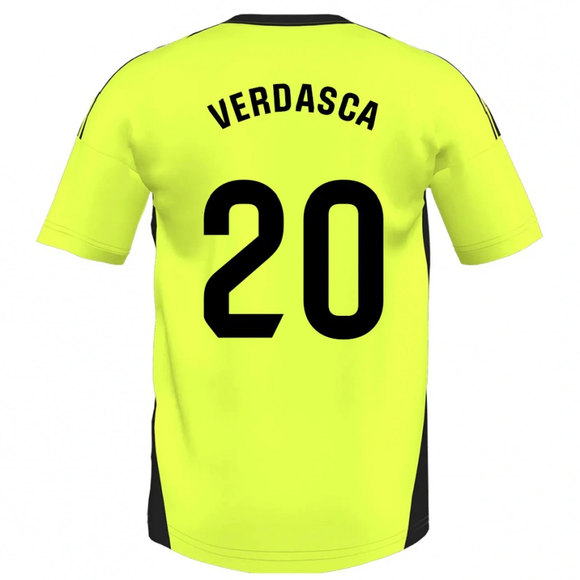 Danxen Mujer Camiseta Diogo Verdasca #20 Amarillo Fluorescente 2ª Equipación 2025/26 La Camisa México