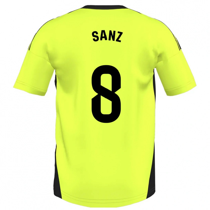 Danxen Mujer Camiseta Álvaro Sanz #8 Amarillo Fluorescente 2ª Equipación 2025/26 La Camisa México