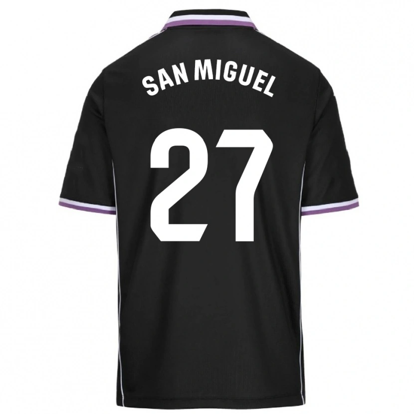 Danxen Mujer Camiseta Yago San Miguel #27 Morado Negro 2ª Equipación 2025/26 La Camisa México