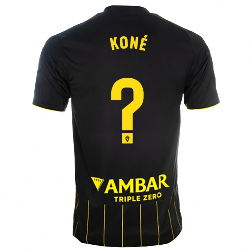 Danxen Mujer Camiseta Lacine Koné #0 Negro Amarillo 2ª Equipación 2025/26 La Camisa México