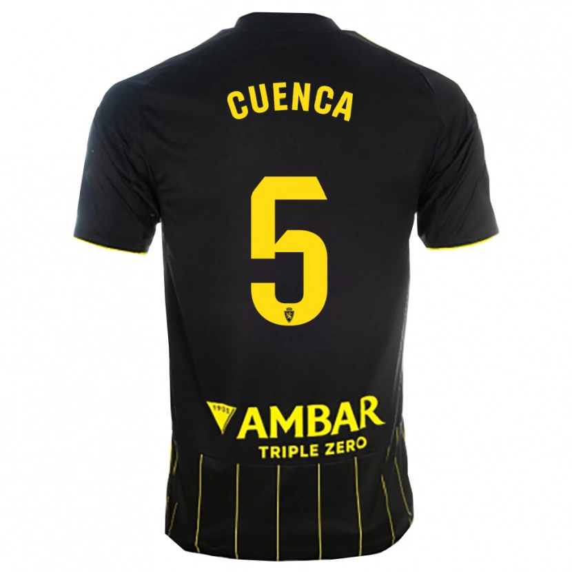 Danxen Mujer Camiseta Marcos Cuenca #5 Negro Amarillo 2ª Equipación 2025/26 La Camisa México