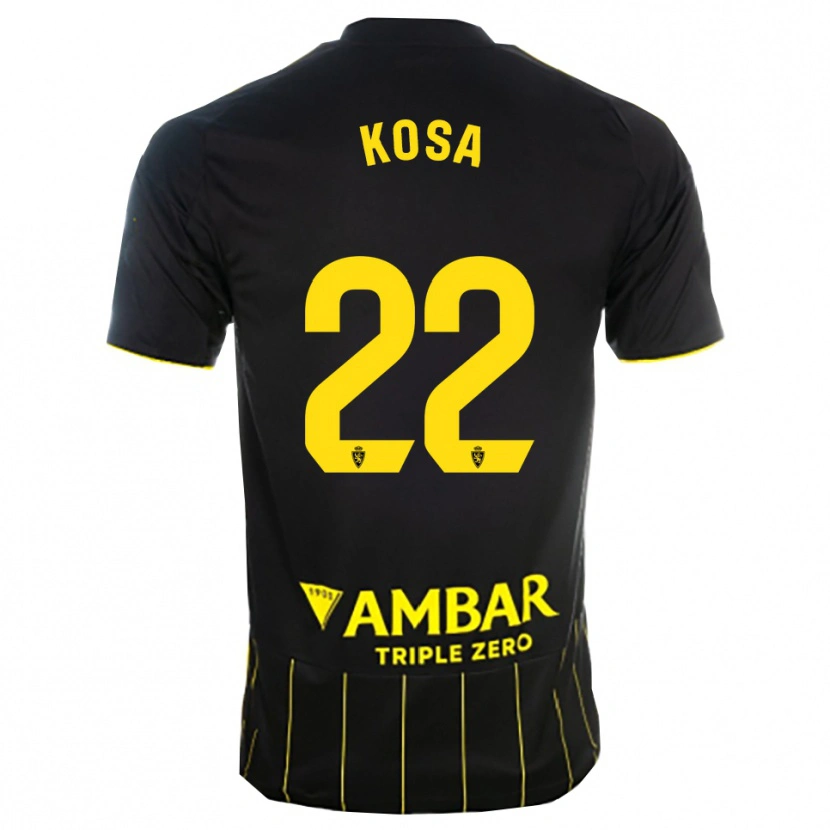 Danxen Mujer Camiseta Sebastian Kosa #22 Negro Amarillo 2ª Equipación 2025/26 La Camisa México