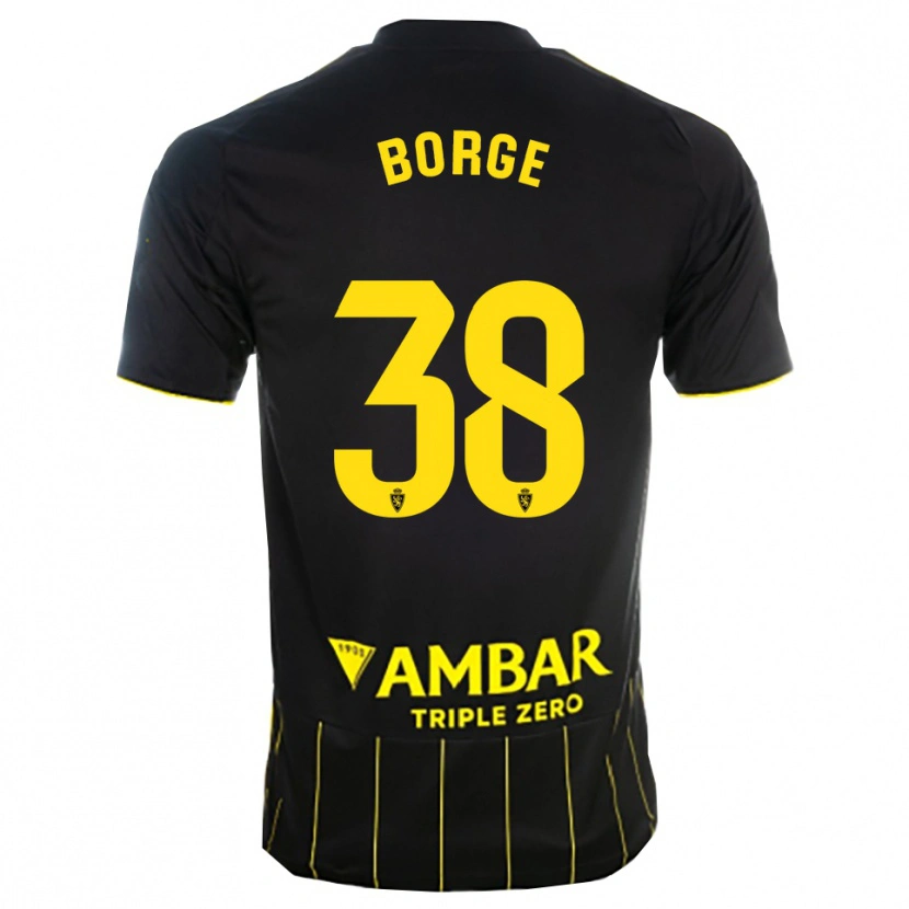 Danxen Mujer Camiseta Andrés Borge #38 Negro Amarillo 2ª Equipación 2025/26 La Camisa México