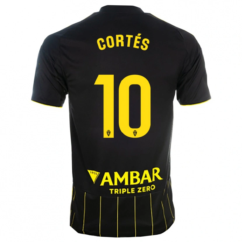 Danxen Mujer Camiseta Pablo Cortés #10 Negro Amarillo 2ª Equipación 2025/26 La Camisa México