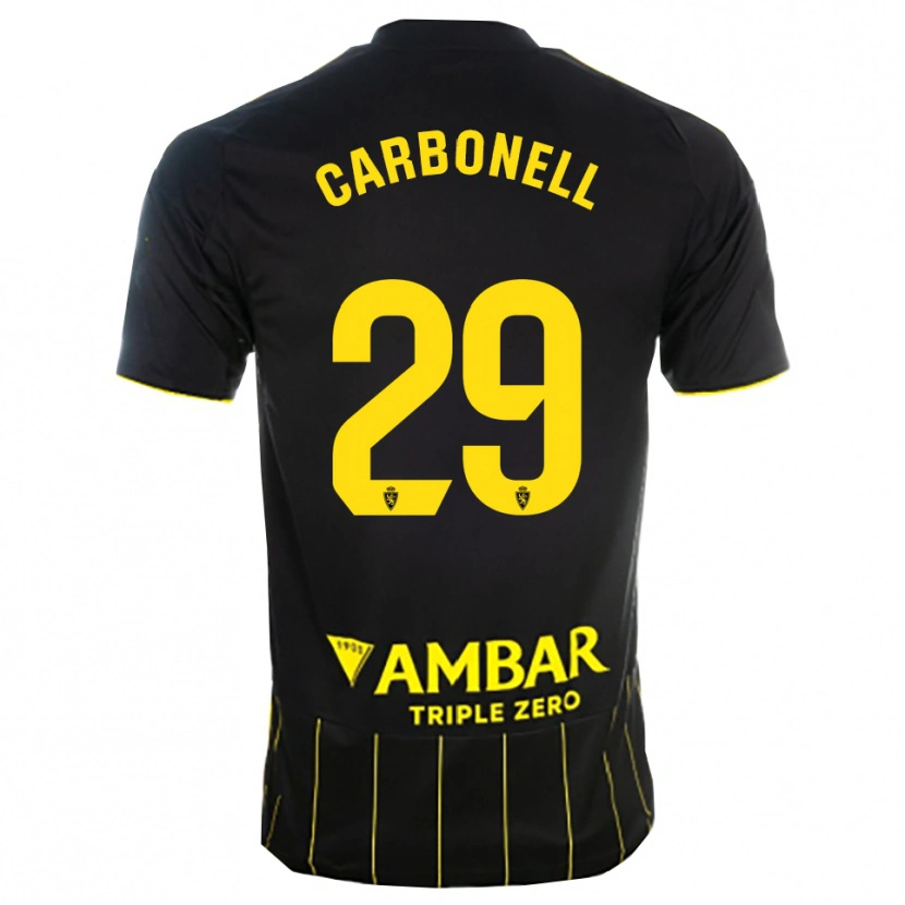 Danxen Mujer Camiseta Luis Carbonell #29 Negro Amarillo 2ª Equipación 2025/26 La Camisa México