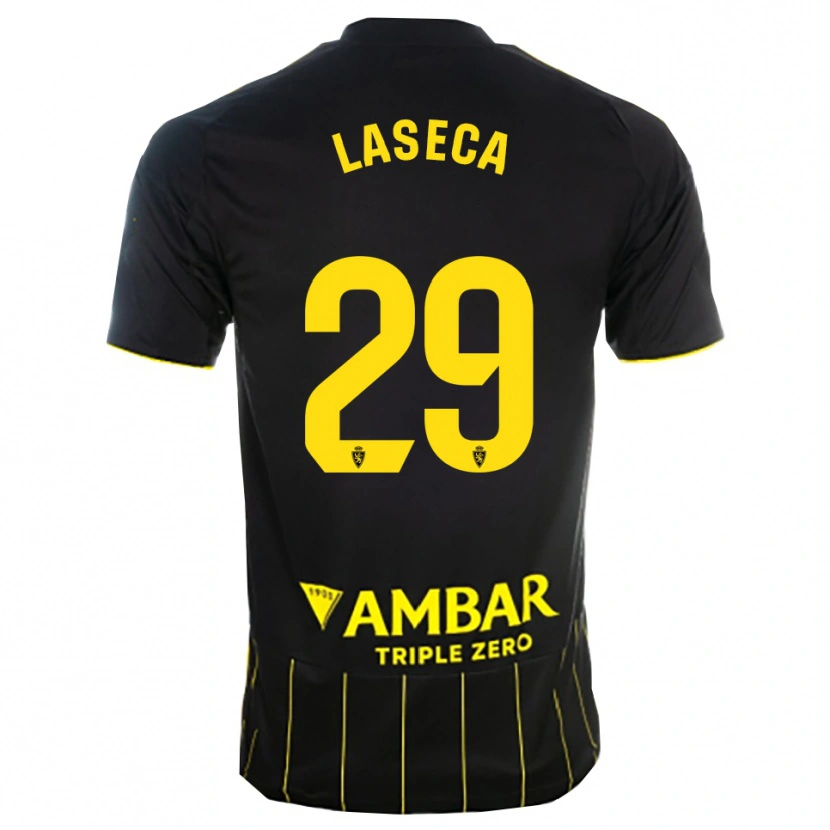 Danxen Mujer Camiseta Alejandro Laseca #29 Negro Amarillo 2ª Equipación 2025/26 La Camisa México