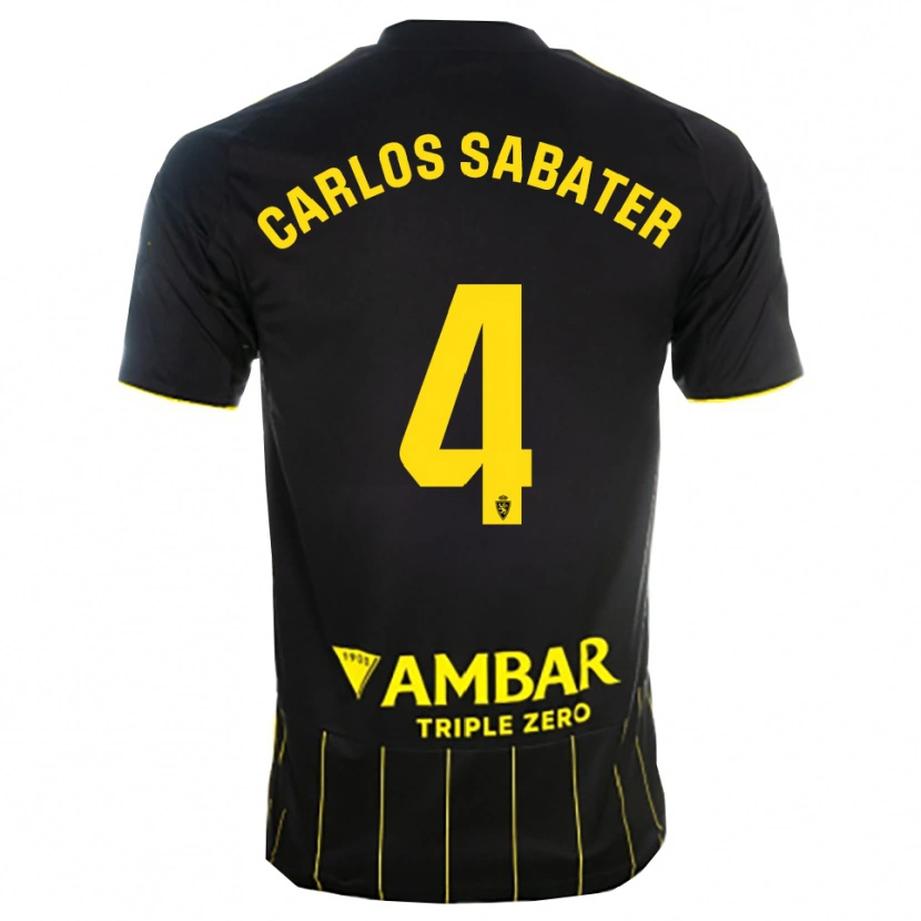 Danxen Mujer Camiseta Juan Carlos Sabater #4 Negro Amarillo 2ª Equipación 2025/26 La Camisa México