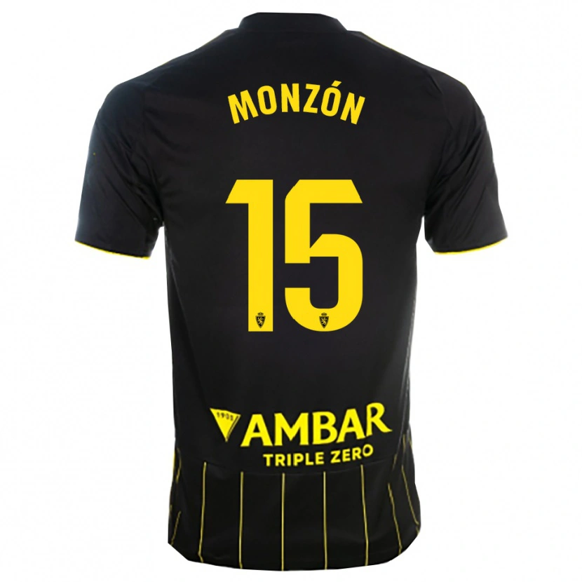 Danxen Mujer Camiseta Diego Monzón #15 Negro Amarillo 2ª Equipación 2025/26 La Camisa México