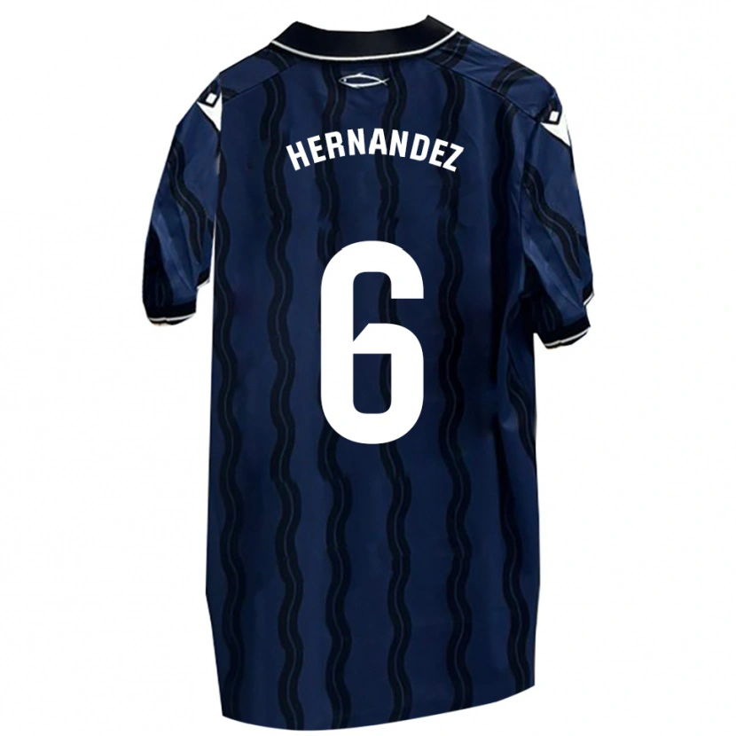 Danxen Mujer Camiseta Carlos Hernández #6 Azul Oscuro Negro 2ª Equipación 2025/26 La Camisa México