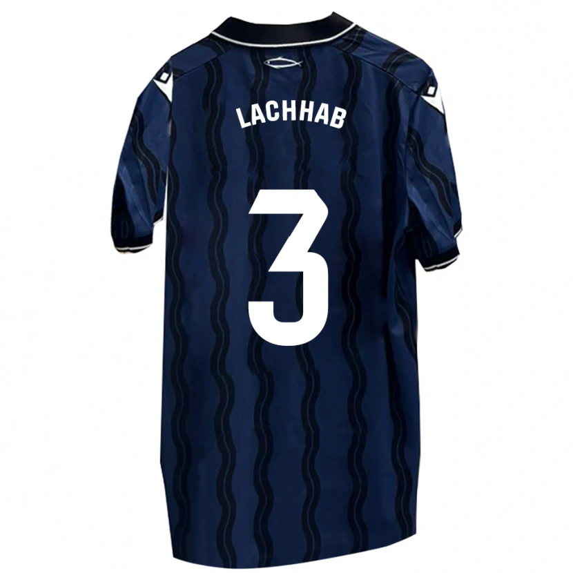 Danxen Mujer Camiseta Youness Lachhab #3 Azul Oscuro Negro 2ª Equipación 2025/26 La Camisa México