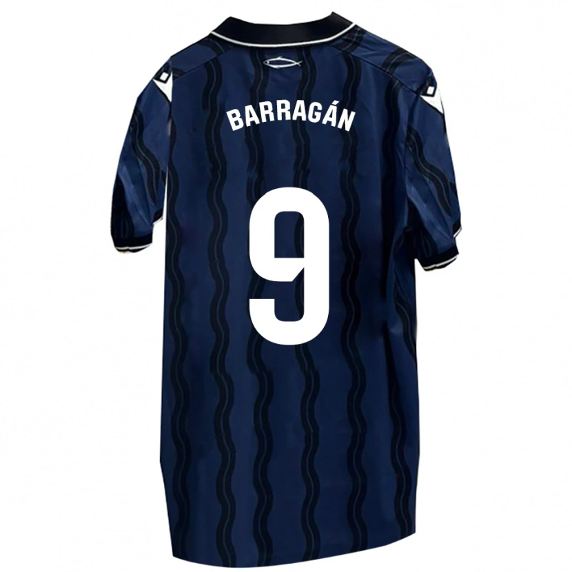 Danxen Mujer Camiseta Juan Barragán #9 Azul Oscuro Negro 2ª Equipación 2025/26 La Camisa México