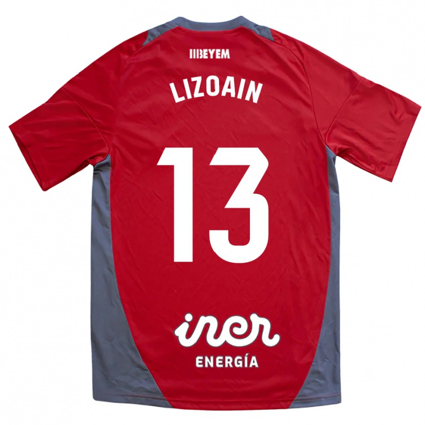 Danxen Mujer Camiseta Raúl Lizoain #13 Rojo Gris 2ª Equipación 2025/26 La Camisa México