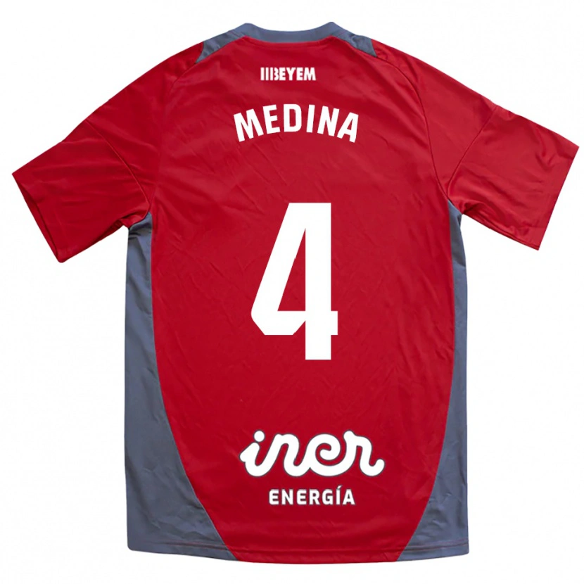 Danxen Mujer Camiseta Agus Medina #4 Rojo Gris 2ª Equipación 2025/26 La Camisa México