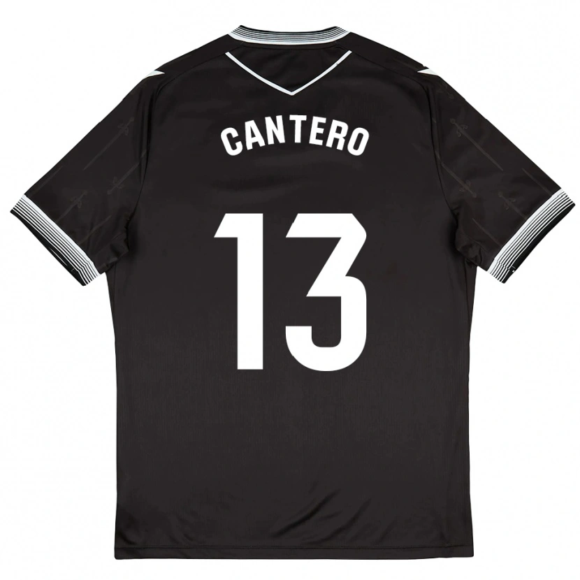 Danxen Mujer Camiseta Ander Cantero #13 Negro Blanco 2ª Equipación 2025/26 La Camisa México