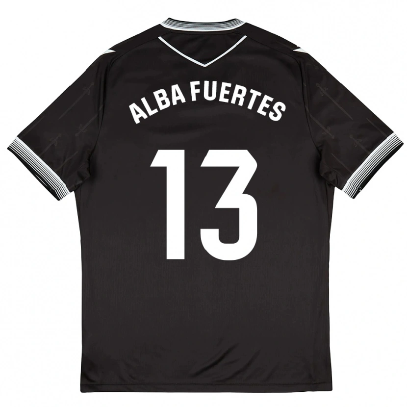 Danxen Mujer Camiseta Alba Fuertes #13 Negro Blanco 2ª Equipación 2025/26 La Camisa México
