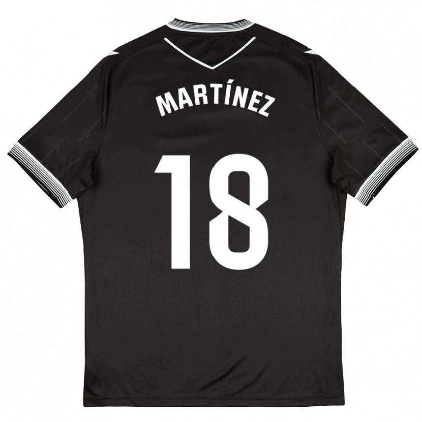 Danxen Mujer Camiseta Brais Martínez #18 Negro Blanco 2ª Equipación 2025/26 La Camisa México