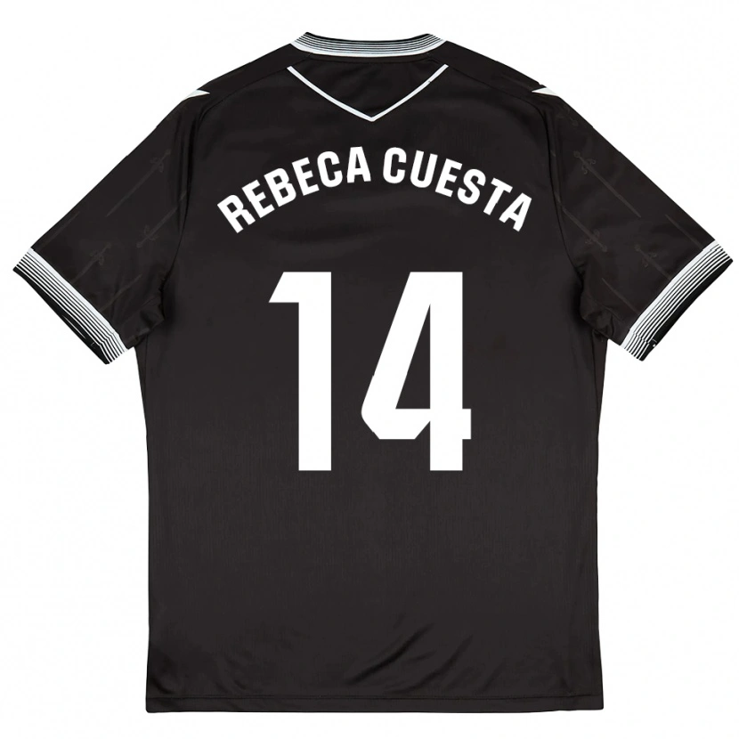 Danxen Mujer Camiseta Rebeca Cuesta #14 Negro Blanco 2ª Equipación 2025/26 La Camisa México