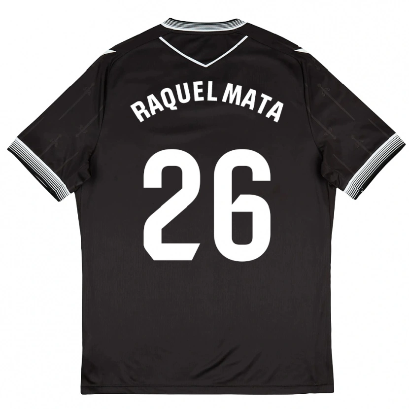 Danxen Mujer Camiseta Raquel Mata #26 Negro Blanco 2ª Equipación 2025/26 La Camisa México