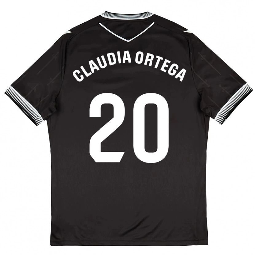 Danxen Mujer Camiseta Claudia Ortega #20 Negro Blanco 2ª Equipación 2025/26 La Camisa México