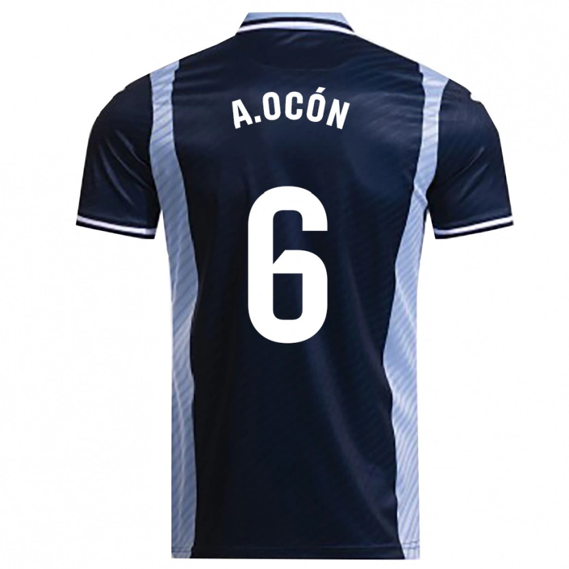 Danxen Mujer Camiseta Ana Belén Ocón López #6 Azul Marino Celeste 2ª Equipación 2025/26 La Camisa México