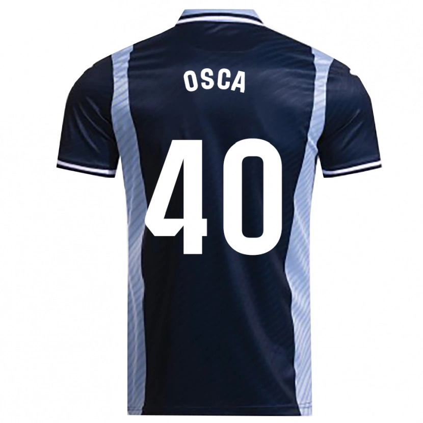 Danxen Mujer Camiseta Cristian Osca #40 Azul Marino Celeste 2ª Equipación 2025/26 La Camisa México