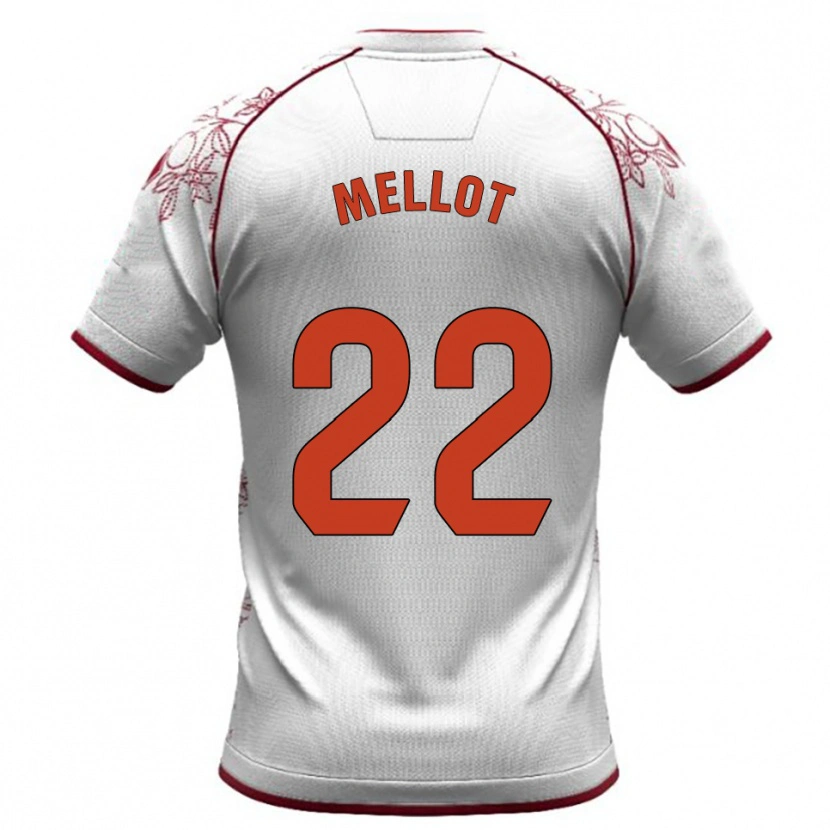 Danxen Mujer Camiseta Jérémy Mellot #22 Blanco Burdeos 2ª Equipación 2025/26 La Camisa México