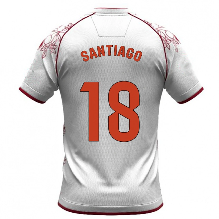 Danxen Mujer Camiseta Pablo Santiago #18 Blanco Burdeos 2ª Equipación 2025/26 La Camisa México