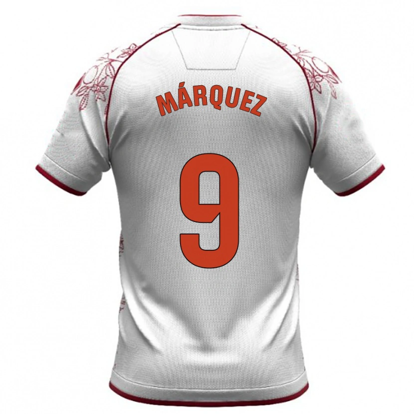 Danxen Mujer Camiseta Eddiel Márquez #9 Blanco Burdeos 2ª Equipación 2025/26 La Camisa México