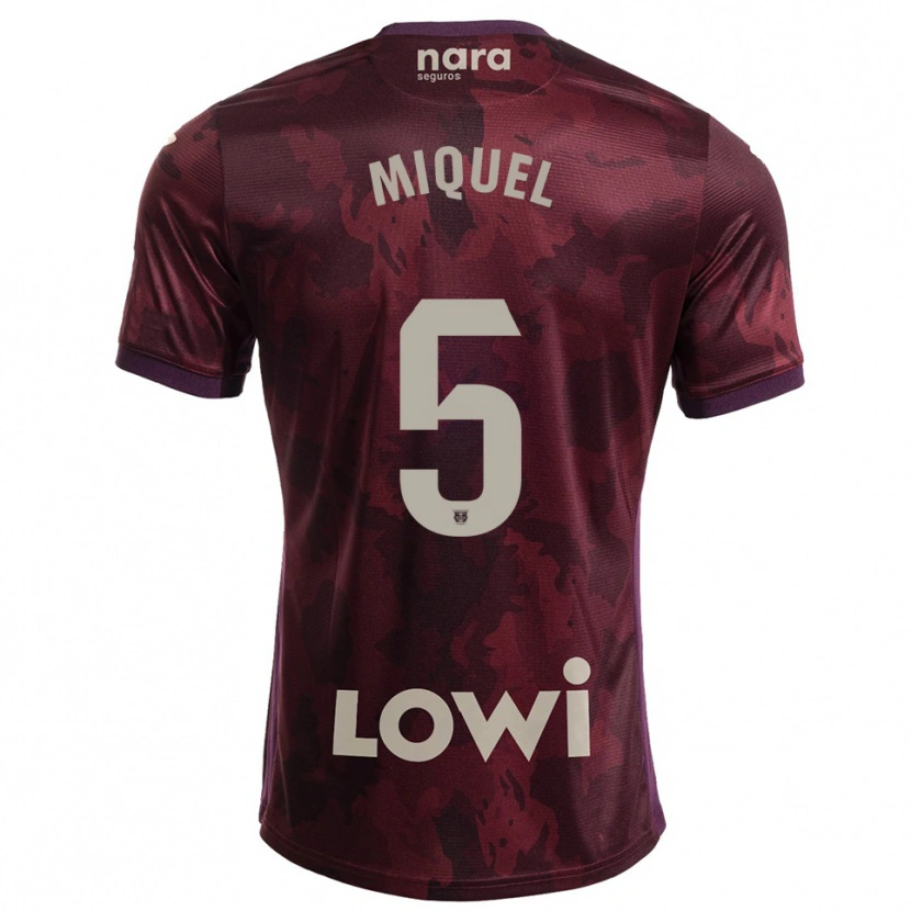 Danxen Mujer Camiseta Ignasi Miquel #5 Burdeos Blanco 2ª Equipación 2025/26 La Camisa México